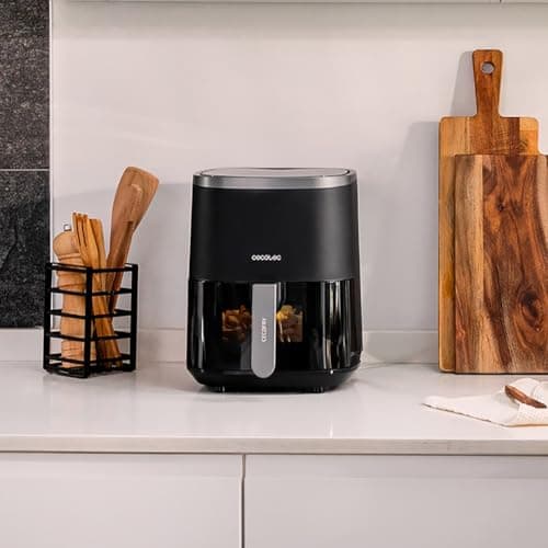 Cecotec Friteuse à Air sans Huile de 4 L avec Fenêtre Cecofry Fantastik Window 4000. Air Fryer. 1400 W, 9 Menus, Contrôle Tactile, Technologie PerfectCoo, 80-200oC, Temps Ajustable