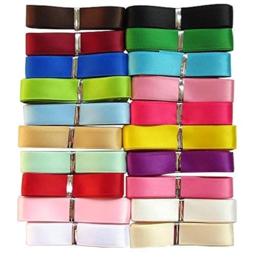 Chenkou Craft 18,3 m de ruban en polyester simple face 1,6 cm 20 couleurs assorties Assortiment de plusieurs lots
