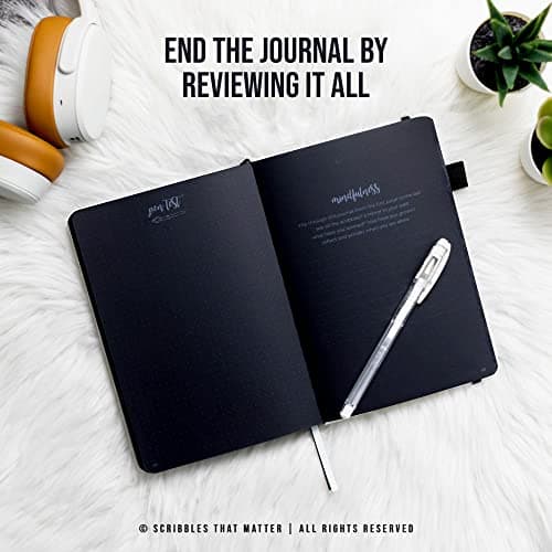 Scribbles That Matter Papier noir B5 Bullet Dotted Journal + Stylo gratuit! B5 Starry Night by Ton carnet pointillés rigide 160 g/m2, épais résistant aux saignements pour le travail (7 x 10)