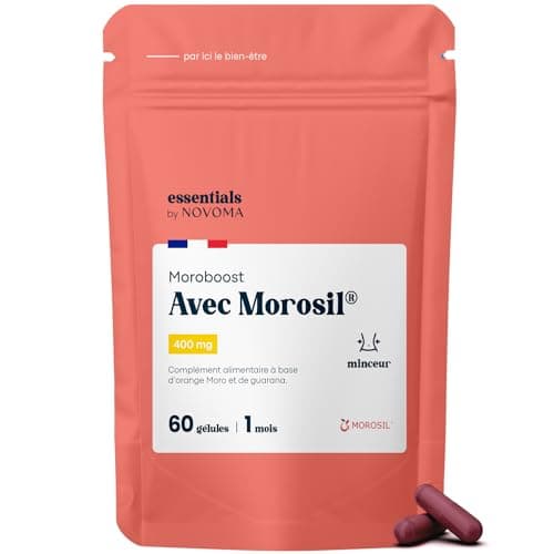 Morosil® 400 mg avec Guarana - Soutien pour le Métabolisme et le Contrôle du Poids, 60 Gélules Végétales, Cure de 1 Mois, Fabriqué en France, Essentials by Novoma