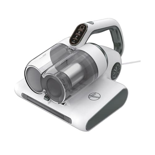 HOOVER Aspirateur Matelas HMC510UV, Léger, Détecteur de Poussière, Elimination des Acariens, Lumière UV-C, Anti-Allergène, Antibactérien, Fonction Séchage pour Prévenir des moisissures