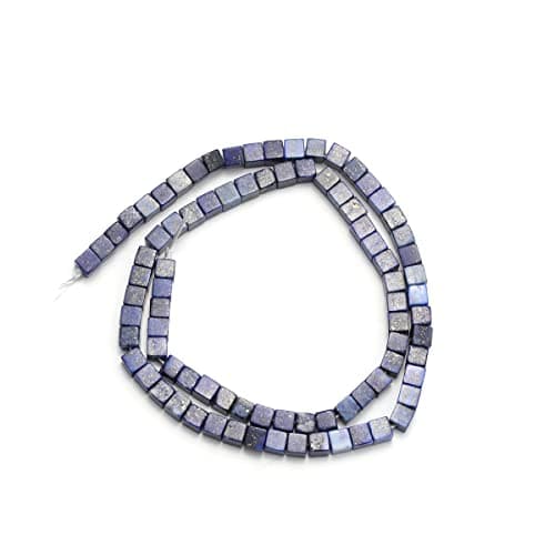 Pierre naturelle 4×4mm carré Cube Lapis Lazuli Gemstone perles en vrac pouvoir de guérison d’énergie de cristal pour la fabrication de bijoux perles de puissance 15"