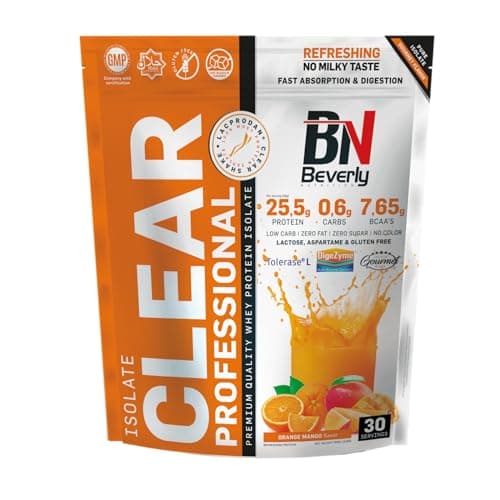Beverly Isolate ClearShake 908 gr | 85% Isolate Protéine de Lactosérum | Mélangeur Gratuit (ORANGE MANGUE)