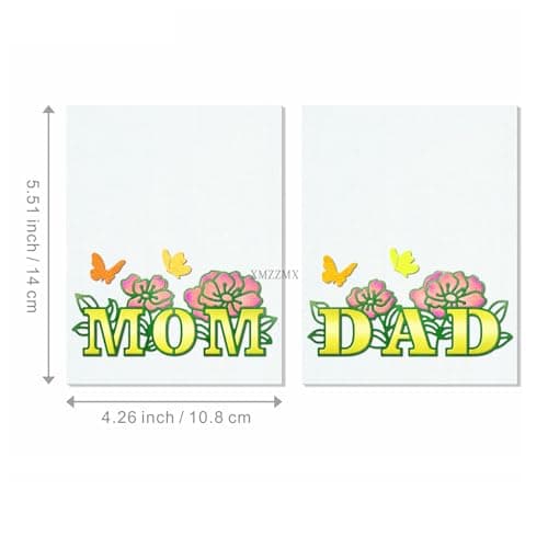XMZZMX Matrices de découpe en métal pour la fête des pères et des mères pour la fabrication de cartes, le gaufrage sur papier, les pochettes de rangement, les cadres photo, les albums photo, le