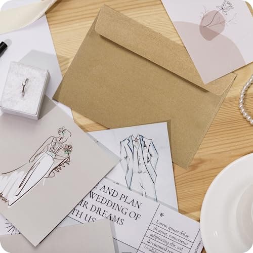 Netuno 50 enveloppes Kraft C5 162 x 229 mm 100g Aster Kraft rabat pointu enveloppes en papier Kraft enveloppes grandes papier écologique enveloppes recyclées pour cartes de vœux cartes de remerciement