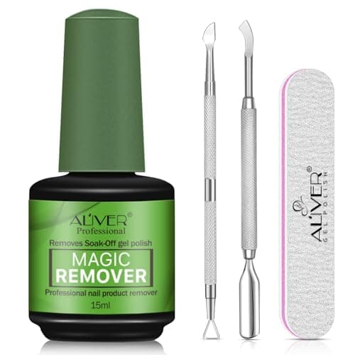Dissolvant Vernis Semi Permanent 3 Pièces, Gel Nail Polish Remover, Enlève Rapidement et Facilement le Vernis en Gel Avec Lime à Ongles et Grattoirs