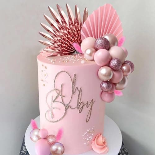 Ptyism 44 Pièces Boule Decoration Gateau,Boules de Décoration de Gâteau丨Décorations de Gâteaux pour Les Anniversaires, La Saint-Valentin, la fête des mères, etc.