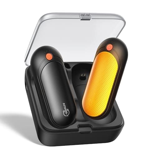 J-BRAUV Lot de 2 Chauffe-Mains Rechargeables à Double Face, 14 000 mAh, sans Fil, 3 Modes, idéal pour Le Golf, Les activités en extérieur et Le Froid (Noir, Taille Poche)