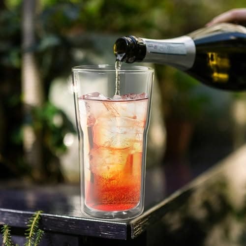 Joeyan 2x500ml Grande Gobelet Double Paroi,Grosse Tasse à Café,Verre a Eau,Mug xxl Transparent, Extra Large Verre Borosilicaté Thermiques, pour Latte macchiato,Thé,Cocktail,Smoothie,Matcha,Biere