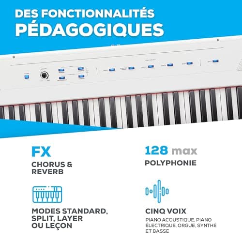 ALESIS RECITAL piano numérique 88 touches semi-lestées avec enceinte intégrées et cours gratuits