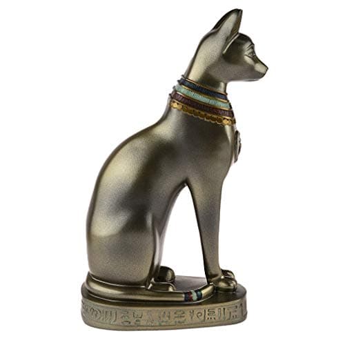 lachineuse - Statuette Chat Égyptien Bastet 19 cm - Déesse Égyptienne - Statue Décoration Égypte Antique - Figurine Objet Egyptien Chat - Buste Egyptien - Idée Cadeau Originale Déco - Dieu Sculpture