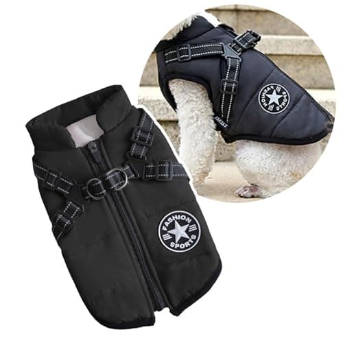 Gilet d’hiver avec harnais pour petits chiens, chats et chiots - Veste chaude