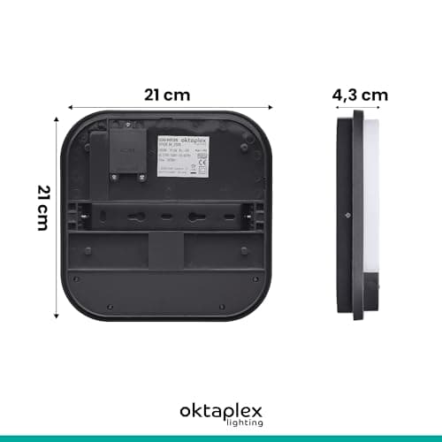 oktaplex lighting Cera Lampe murale d'extérieur avec détecteur de mouvement IP54 3000 K blanc chaud 1850 lm Anthracite 19,5 W 230 V