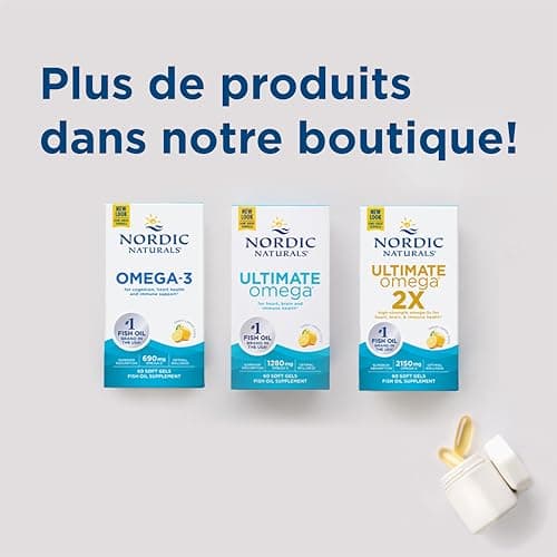Nordic Naturals, Vegetarian Children's DHA, 375mg d'Oméga-3 d'Huile d'Algues, avec EPA et DHA, 120 Capsules molles végétaliennes, Testé en Laboratoire, Végétarien, Sans Soja, Sans Gluten, Sans OGM
