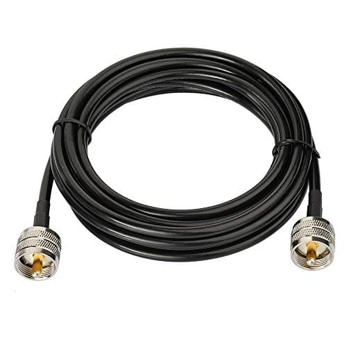 Superbat Câble RG58 150cm Câble PL259 UHF CB 50 Ohm Câble UHF Mâle PL-259 vers UHF Mâle PL-259 à Faible Perte pour Radio HAM et CB, Analyseur d'Antenne, Charge Factice, Compteur SWR(1 Pièce)