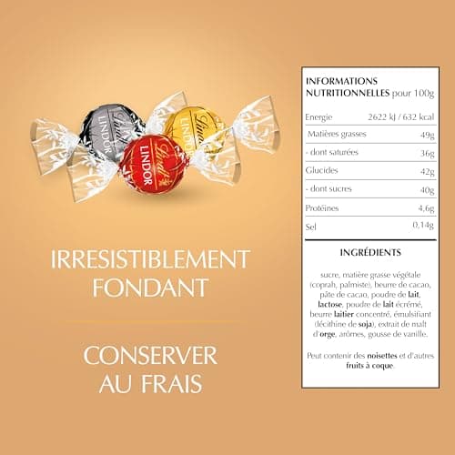 Lindt - Boîte Cadeau LINDOR - Assortiment de Chocolats au Lait, Noirs et Blancs - Cœur Fondant - Idéal pour Noël, 287g