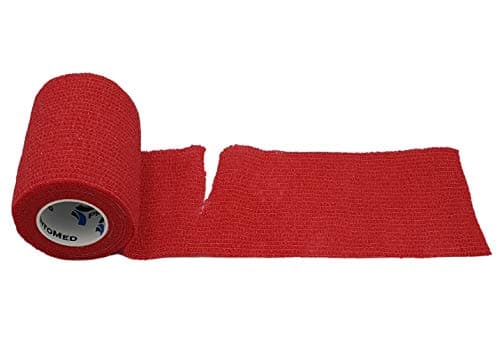 PintoMed - Bandage Cohésif - Rouge - 6 Rouleaux X 7,5 cm X 4,5 m Autoadhésif, Sports Bande, Premiers Secours Adhésif, Vet Wrap