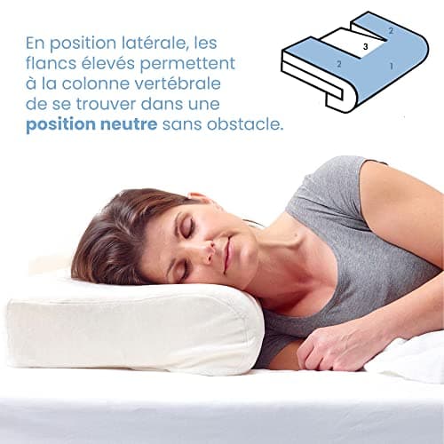 THE PILLOW Oreiller Ergonomique Cervical - Oreiller cervicales - Coussin Cervical - Coussin Ergonomique Cervical - Pillow - Plus De Comfort Doux - Housse De Coussin en Velours Incluse