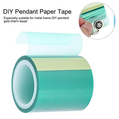 Green Craft Bande transparente ruban papier Sticky Fond de ruban adhésif pour cadre creux en métal Expoy UV Résine Craft Open Cadre DIY aider Outil pour la création de Charm pendentif en métal