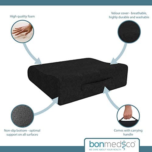bonmedico Coussin de Chaise Rehausseur - Coussin Ergonomique et Orthopédique pour Bureau, Voiture, Maison, Support en Mousse Rembourrée
