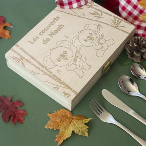 Amikado Coffret Couverts pour Enfant personnalisés (Koala)...