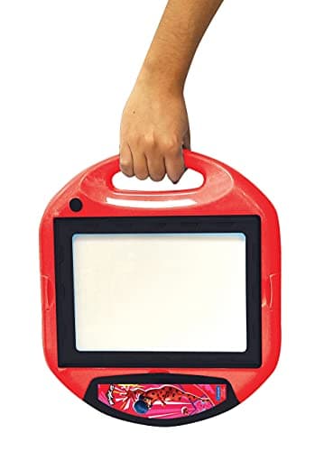 Lexibook- Miraculous Projecteur à Dessins, 4 tampons, 10 modèles, écran Lumineux, 1 Stylo Inclus, Jouet Artistique et créatif pour Filles et garçons, Rouge/Noir, CR310MI