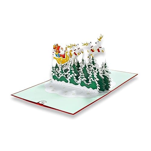 paperdora® Carte Pop-Up 3D „Noël“ avec Enveloppe et Cachet de Cire - Carte de Vœux Carte Cadeau Bon Cadeau