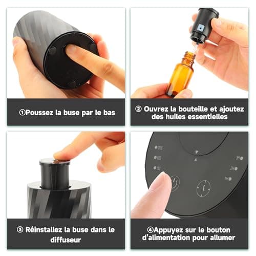 MEKOTRIN Diffuseur Huiles Essentielles, Désodorisant Voiture 20ML Aromathérapie sans Eau - Minuterie, Marche Arrêt Automatique, Diffuseur Parfum Maison Bureau Voiture(Bande Diagonale)