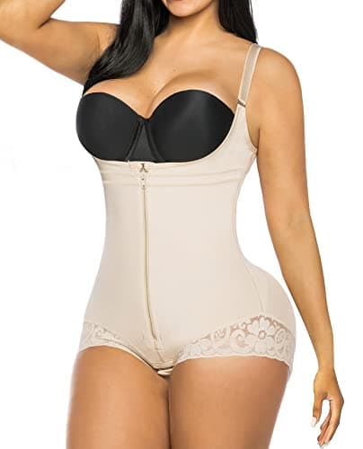 YIANNA Body Sculptant Femme Gainant Invisible Gaine Ventre Plat Amincissante Shapewear Bodysuit Fajas Colombianas Reductoras Corset Minceur Beige, 7200 Size M
