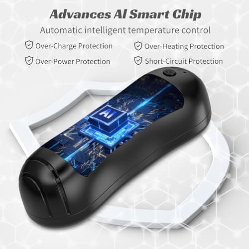 FANDLISS Chaufferette Main Rechargeable,6000 mAh Chauffe Mains Cylindriques,3 Modes de Chauffage,2024 Electrique Chauffe Main USB pour Sports Travail en Extérieur Camping Randonnée-Noir