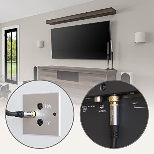 KabelDirekt – Câble Satellite & Antenne TV, Coaxial – 0,5m – Câble Sat 4K avec connecteurs F en métal – Disponible en 0,5-30m (pour radio/TV, DVB-T, DVB-C, DVB-S/DVB-S2, internet, noir)