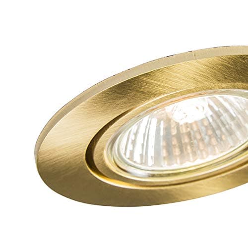 QAZQA cisco - Spot encastrable - 1 lumière - Ø 90 mm - Doré/Laiton - Design, Moderne - éclairage intérieur - Salon I Chambre I Cuisine I Salle à manger