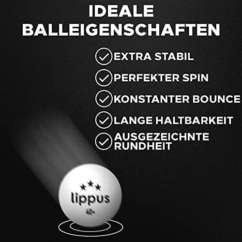 lippus Balles de Tennis de Table 3 Star [35 pièces] Set - 18 Balles de Tennis de Table Blanches et 17 Orange + Sac DE Stockage - Caractéristiques de Jeu idéales