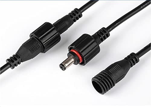 Liwinting Câble d'extension DC étanche Câble de Connexion de Lumière Extérieure 5,5 x 2,1 mm pour Lampes Solaires de Jardin 3m, Noir
