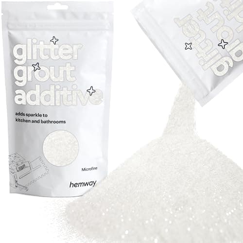 Paillettes pour joints de carrelage blanc irisé additif pour joints de salle de bain Microfins et étincelantes Hemway 100 g/3,5 oz
