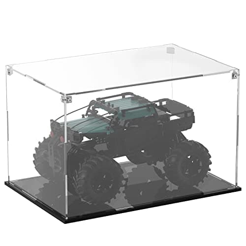 Cliselda Vitrine Acrylique avec Base Noire, Assemblage Vitrine Exposition Transparent, Vitrine Figurine, Vitrine pour Figurines, Jouets, Objets de Collection (30x20x20cm)