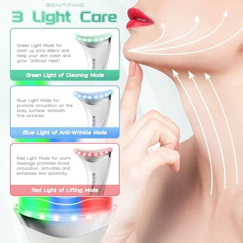 Appareil Anti Rides Visage Massage 3 en 1 Modes 45°C EMS Lifting Massage avec Socle Soin Anti-âge de Peau Électrique Appareil de Beauté Vibration Tonification Pour Raffermissement du Visage et du Cou