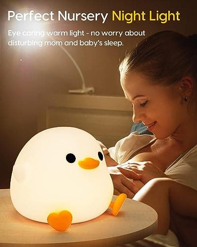 Auezona Veilleuse Enfant Kawaii Veilleuse Bébé Rechargeable par USB Avec Minuterie Veilleuse Réglable Avec Minuterie Cadeau D'Anniversaire Et De Noël Pour Enfants Bébés, Silicone