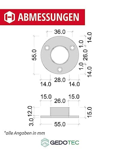 Gedotec placard tube acier inoxydable noir vêtements rond placard bar pour vêtements armoires penderie | 1300 mm rond | Tube meuble Ø 20 mm | Acier inoxydable noir - rail garde-robe vintage - 1 pièce