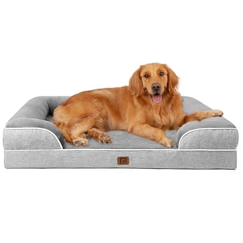 EHEYCIGA Panier Chien Grande Taille XL Orthopedique, Memoire de Forme Lit pour Chien Imperméable, Canapé pour Chien Dehoussable Lavable