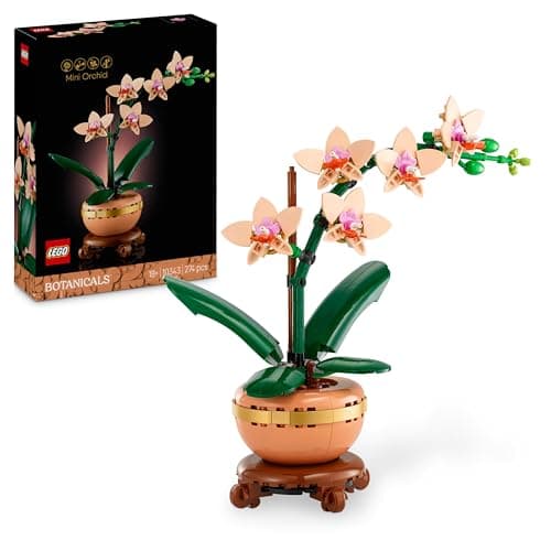 LEGO Botanique L’orchidée Miniature - Fleurs artificielles pour Adulte - Plante d'intérieur avec Pot Style Terracotta - Décoration intérieure - Idée Cadeau pour la St Valentin, Femme ou Homme 10343