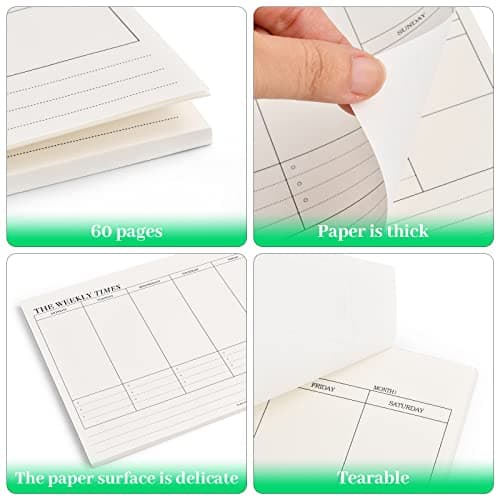 Planning Semaine, 60 Feuilles 24.5 x 17.5 cm, Bloc Planificateur Hebdomadaire, Rendez-Vous Notes Sans Date, Agenda To Do List Note, Weekly Planner Pour Bureau, L'éCole, Maison