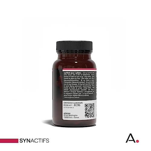 ARAGAN Synactifs Lot de 2 Circactifs | Complément Alimentaire Circulation, Jambes Lourdes | Vigne Rouge, Raisin, Citron, Sélénium, Huile essentielle | 60 gélules | 1 mois de prise Fabriqué en France