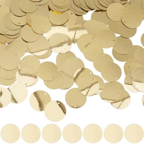 GORGECRAFT 500PCS Paillettes Plates et Rondes de 25mm Paillettes Amples avec Trou Couture Artisanat pour la Fabrication de Bijoux Mariage Vêtements de Mariée Broderie Artisanat Embellissement Citron
