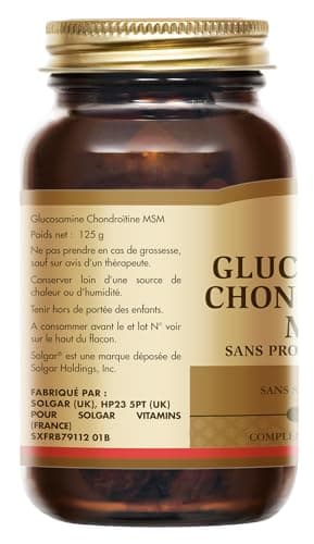 Solgar Extra Concentré Glucosamine Chondroïtine MSM - Haute qualité - Ingrédient breveté - Forte concentration - Complément Alimentaire - Flacon de 60 comprimés