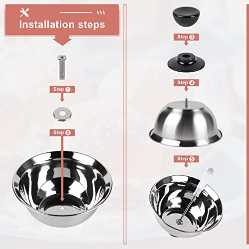CPROSP 4X Cloche pour Hamburger INOX 16 * 9 cm, Cloche Chauffante pour Fondre Le Fromage, Cloche de Cuisson Burger avec 1 Mini-Tournevis, Cloche à Chaleur pour Steak