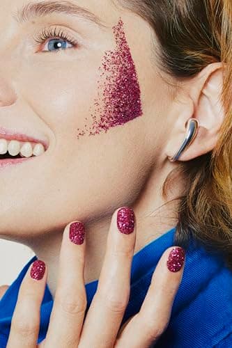 Nailmatic Coffret Paillettes Dorées et Rose Foncé Biodégradables - Paillettes Visage, Ongles et Cheveux - Maquillage Paillette Dermatologiquement Testée à Base de Plantes - Fabriqué en Europe