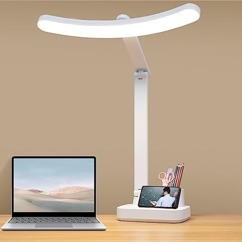 Lampe de Bureau Table Sans Fil Rechargeable Grande Batterie 4000MAH/Haute Lampe de Lecture 60CM/ Puissante 60 LED 8W/ Touch Intensité variable/Multifonctions,lampe de chevet a pile Enfant Chambre