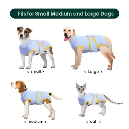 Kuoser Combinaison de récupération pour Chien pour Petite Moyenne Grande Taille, Protecteur de plaie Abdominale, maladie de la Peau de Chat, Chiot après Une opération chirurgicale
