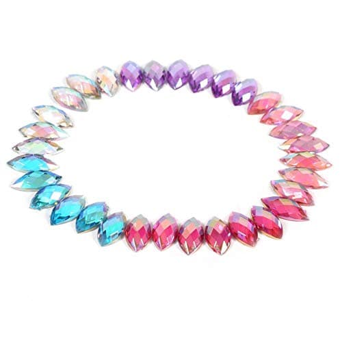 500 pcs AB Gemmes Strass Acrylique Rhinestone à Coudre Oeil de Cheval pour Accessoires Décoration de Vêtement(01Blanc)
